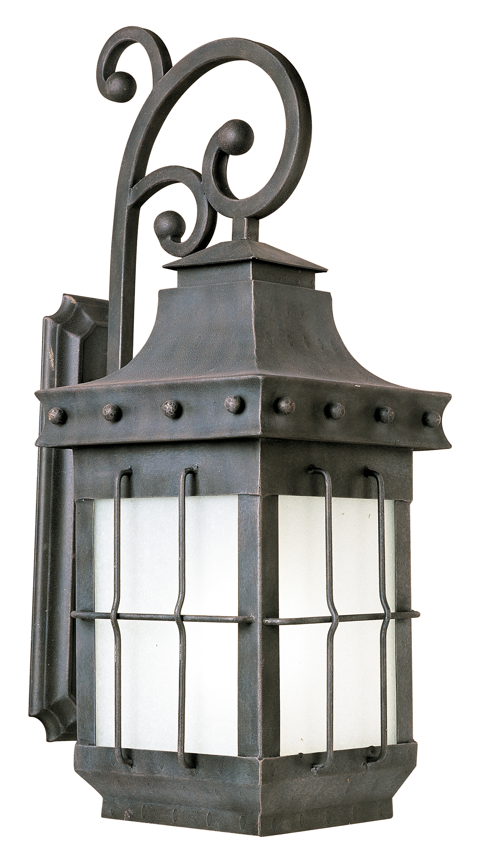 hanging tall iron wall sconce