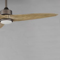 Woodwind 52" Solid Wood Blade Fan w LED Light Kit
