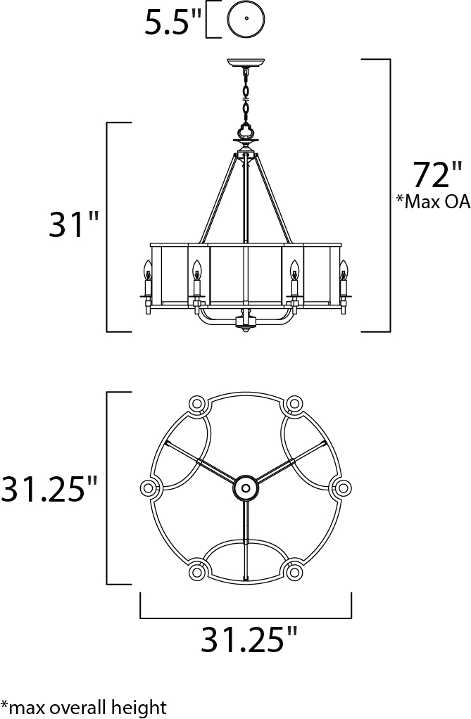 Candella 6-Light Chandelier - Chandelier - Maxim Lighting