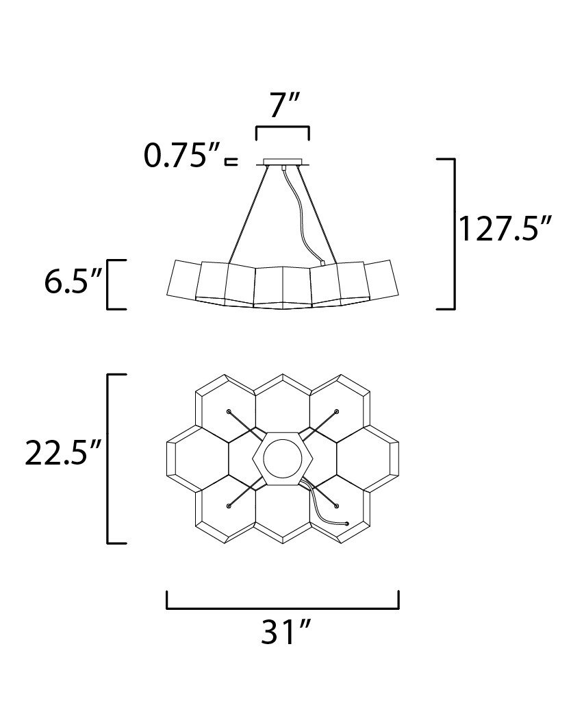Honeycomb 10-Light LED Chandelier